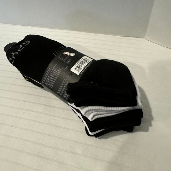 Black/White-Spyder Low Cut Socks-5 Pairs-Mens 6-12 - Picture 2 of 7